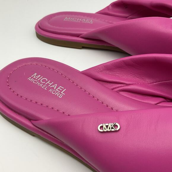 MICHAEL KORS Sandals Pink 9 Flat Slide Pillowy Comfy - Picture 5 of 7
